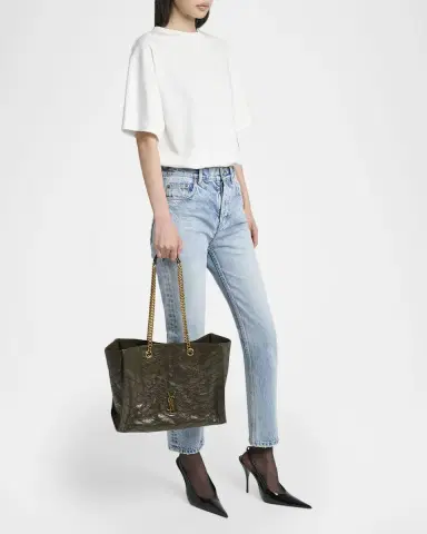 Saint Laurent Niki YSL Chevron Quilted Shopping Tote Bag | Thumbnail 4 Saint Laurent Niki YSL Chevron Quilted Shopping Tote Bag | Thumbnail 4