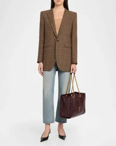Saint Laurent Niki YSL Chevron Quilted Shopping Tote Bag | Thumbnail 9 Saint Laurent Niki YSL Chevron Quilted Shopping Tote Bag | Thumbnail 9