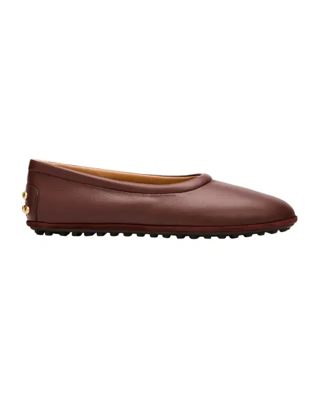 Tod 's Metal Dots Nappa Leather Ballerina Flats