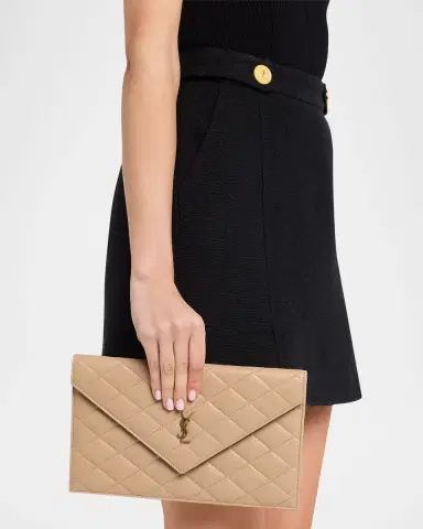 Saint Laurent Paris Pouch in Lambskin Leather | Thumbnail 6 Saint Laurent Paris Pouch in Lambskin Leather | Thumbnail 6