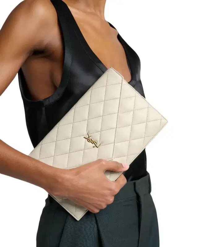 Saint Laurent Paris Pouch in Lambskin Leather