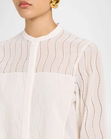 Akris Wave Broderie Anglaise Cotton Voile Blouse | Thumbnail 5 Akris Wave Broderie Anglaise Cotton Voile Blouse | Thumbnail 5