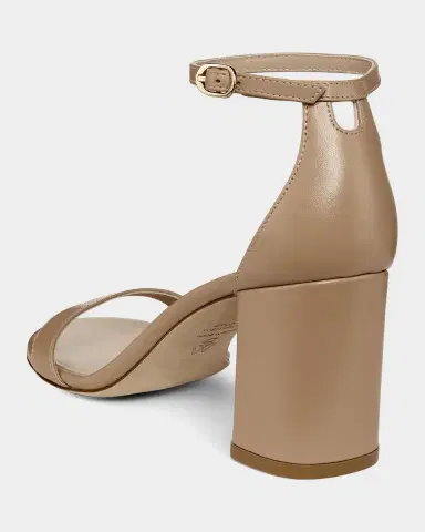 Stuart Weitzman 75mm Nudist Leather Ankle-Strap Sandals | Thumbnail 2