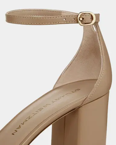Stuart Weitzman 75mm Nudist Leather Ankle-Strap Sandals | Thumbnail 3