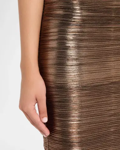 Retrofête Calypsa Strapless Lamé Midi Dress | Thumbnail 5 Retrofête Calypsa Strapless Lamé Midi Dress | Thumbnail 5