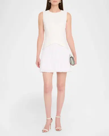 Milly Haddy Cady & Pleated Chiffon Mini Dress | Thumbnail 2 Milly Haddy Cady & Pleated Chiffon Mini Dress | Thumbnail 2