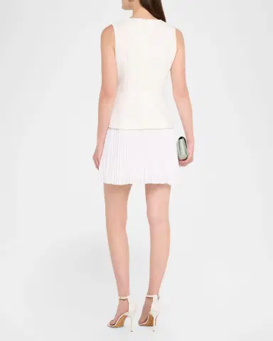 Milly Haddy Cady & Pleated Chiffon Mini Dress | Thumbnail 3 Milly Haddy Cady & Pleated Chiffon Mini Dress | Thumbnail 3