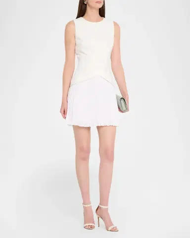 Milly Haddy Cady & Pleated Chiffon Mini Dress | Thumbnail 4 Milly Haddy Cady & Pleated Chiffon Mini Dress | Thumbnail 4