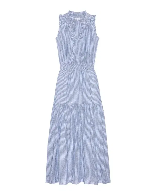 Alessia Stripe Linen Maxi Dress