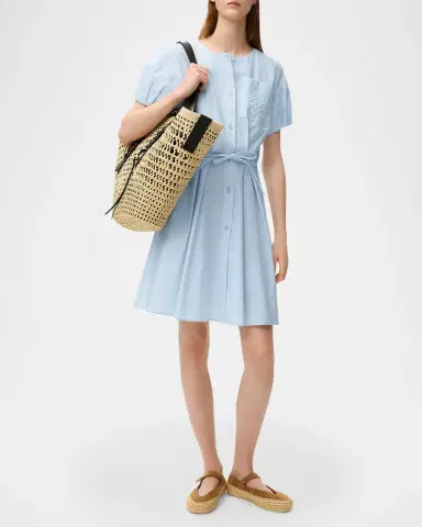 Loewe x Paula's Ibiza Puff-Sleeve Pleated Shirtdress | Thumbnail 2