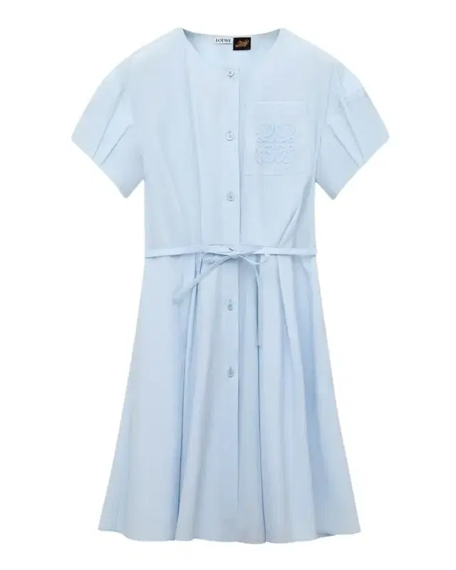 x Paula 's Ibiza Puff-Sleeve Pleated Shirtdress