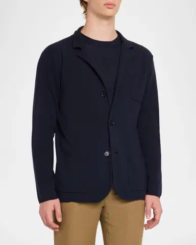 Maurizio Baldassari Men 's Cashmere Knit Patch-Pocket Blazer | Thumbnail 4