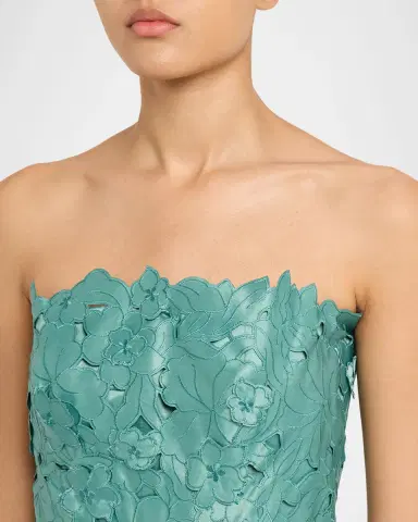 Costarellos Astelle Strapless Floral-Cut Lace Midi Pencil Dress | Thumbnail 5