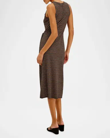 RAILS Ricky Stripe Side-Tie Midi Dress | Thumbnail 3