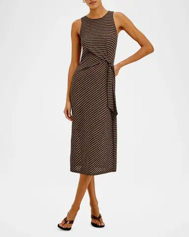 RAILS Ricky Stripe Side-Tie Midi Dress | Thumbnail 4