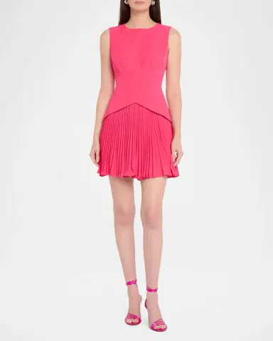 Milly Haddy Cady & Pleated Chiffon Mini Dress | Thumbnail 2 Milly Haddy Cady & Pleated Chiffon Mini Dress | Thumbnail 2