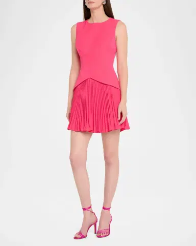 Milly Haddy Cady & Pleated Chiffon Mini Dress | Thumbnail 4 Milly Haddy Cady & Pleated Chiffon Mini Dress | Thumbnail 4