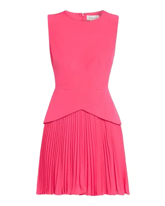 Haddy Cady & Pleated Chiffon Mini Dress