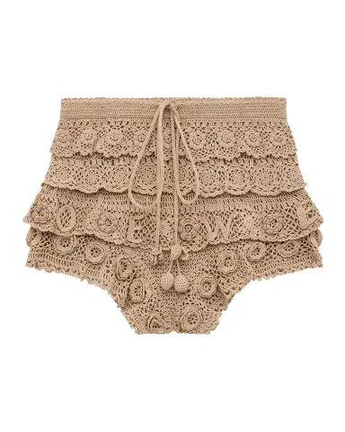 Loewe x Paula's Ibiza Tiered Ruffle Crochet Pull-On Shorts | Thumbnail 1