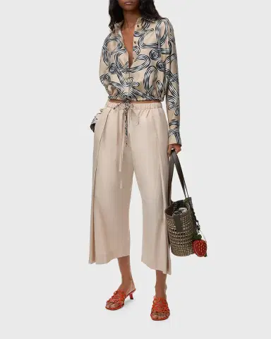 Loewe x Paula's Ibiza Pleated Wide-Leg Crop Drawstring Pants | Thumbnail 2 Loewe x Paula's Ibiza Pleated Wide-Leg Crop Drawstring Pants | Thumbnail 2