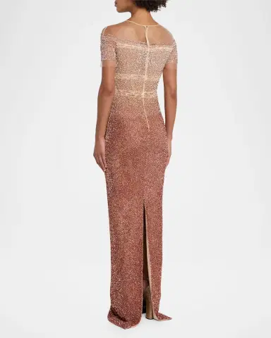 Pamella Roland Degrade Sequin Illusion Column Gown | Thumbnail 3 Pamella Roland Degrade Sequin Illusion Column Gown | Thumbnail 3
