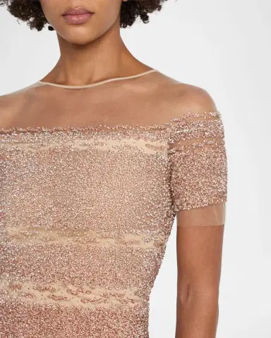 Pamella Roland Degrade Sequin Illusion Column Gown | Thumbnail 5 Pamella Roland Degrade Sequin Illusion Column Gown | Thumbnail 5