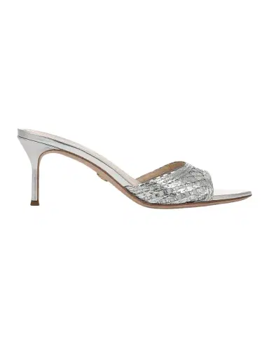 Veronica Beard 65mm Tia Lattice Raffia Mid-Heel Sandals | Thumbnail 1