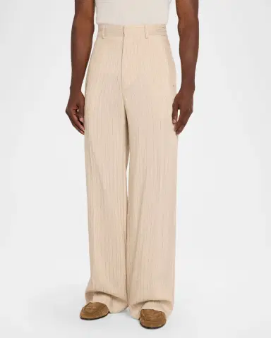 AMIRI Men's Striped Linen-Blend Tailored Pants | Thumbnail 4