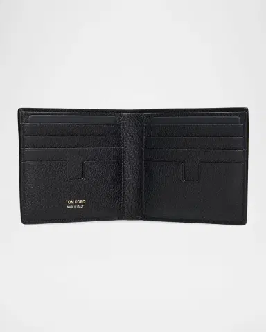 Tom Ford Men's Grained Leather T-Line Bifold Wallet | Thumbnail 3 Tom Ford Men's Grained Leather T-Line Bifold Wallet | Thumbnail 3