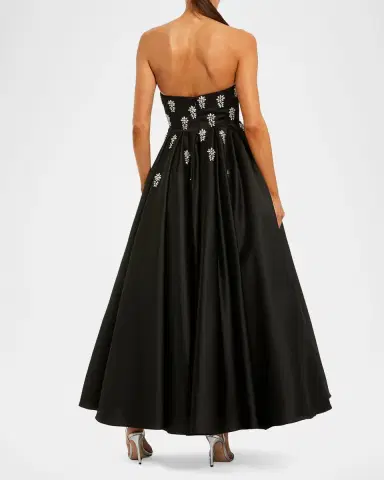 Mac Duggal Embellished Satin Strapless Tea-Length Dress | Thumbnail 3 Mac Duggal Embellished Satin Strapless Tea-Length Dress | Thumbnail 3