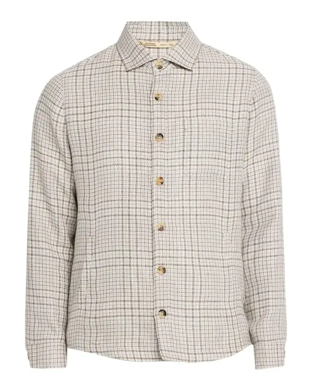Men 's Linen, Silk and Wool Overshirt with Pockets