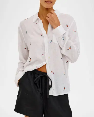 Rails Charli Embroidered Linen Shirt | Thumbnail 6 Rails Charli Embroidered Linen Shirt | Thumbnail 6