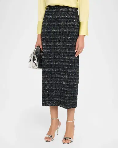 Missoni Paillette Wavy Check Tweed Midi Skirt | Thumbnail 4