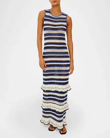 Rails Ana Stripe Cotton-Crochet Maxi Dress | Thumbnail 2