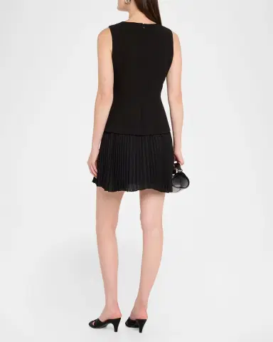 Milly Haddy Cady & Pleated Chiffon Mini Dress | Thumbnail 3 Milly Haddy Cady & Pleated Chiffon Mini Dress | Thumbnail 3