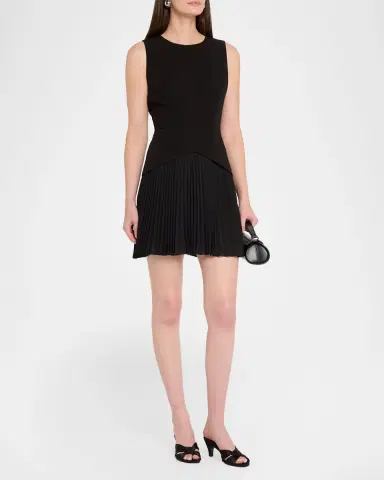 Milly Haddy Cady & Pleated Chiffon Mini Dress | Thumbnail 4 Milly Haddy Cady & Pleated Chiffon Mini Dress | Thumbnail 4