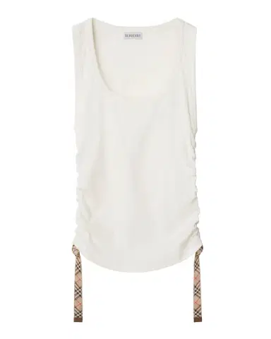 Burberry Ruched Check Drawstring Tank Top | Thumbnail 1