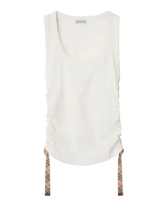 Burberry Ruched Check Drawstring Tank Top