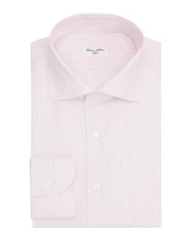 Cesare Attolini Men's Grid-Check Cotton Dress Shirt