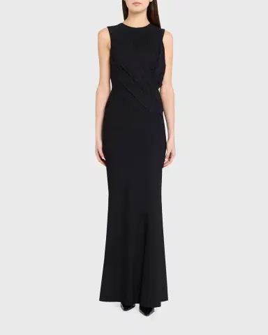 Chiara Boni La Petite Robe Frozy Sleeveless Draped Column Gown | Thumbnail 2