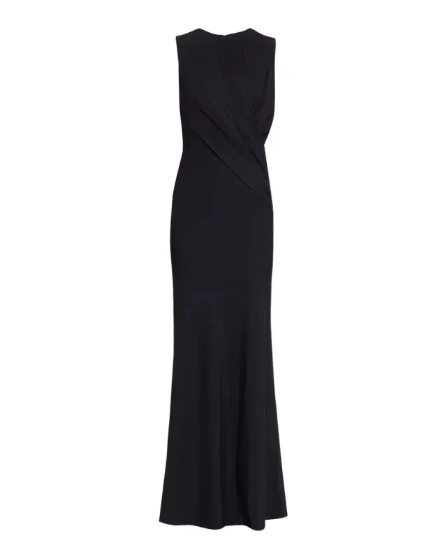 Chiara Boni La Petite Robe Frozy Sleeveless Draped Column Gown