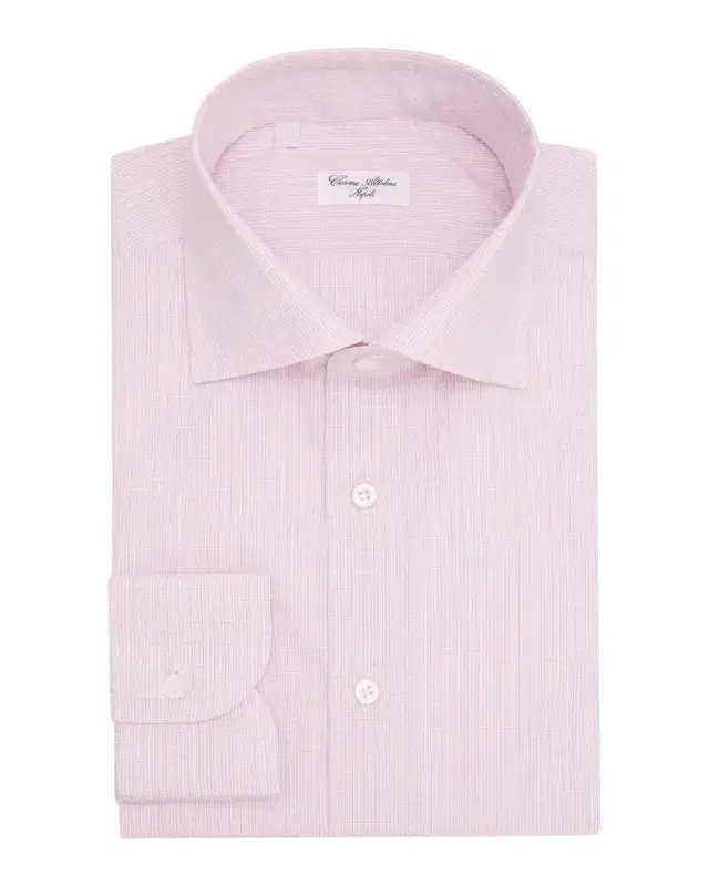 Men 's Micro-Plaid Cotton Dress Shirt