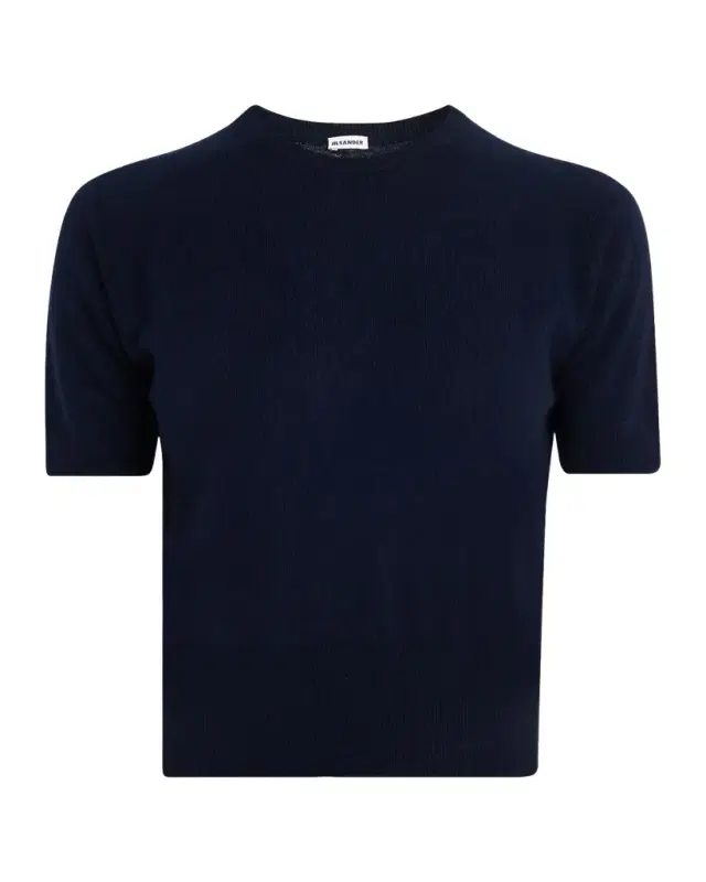 Wool-Cashmere Knit Short-Sleeve T-Shirt