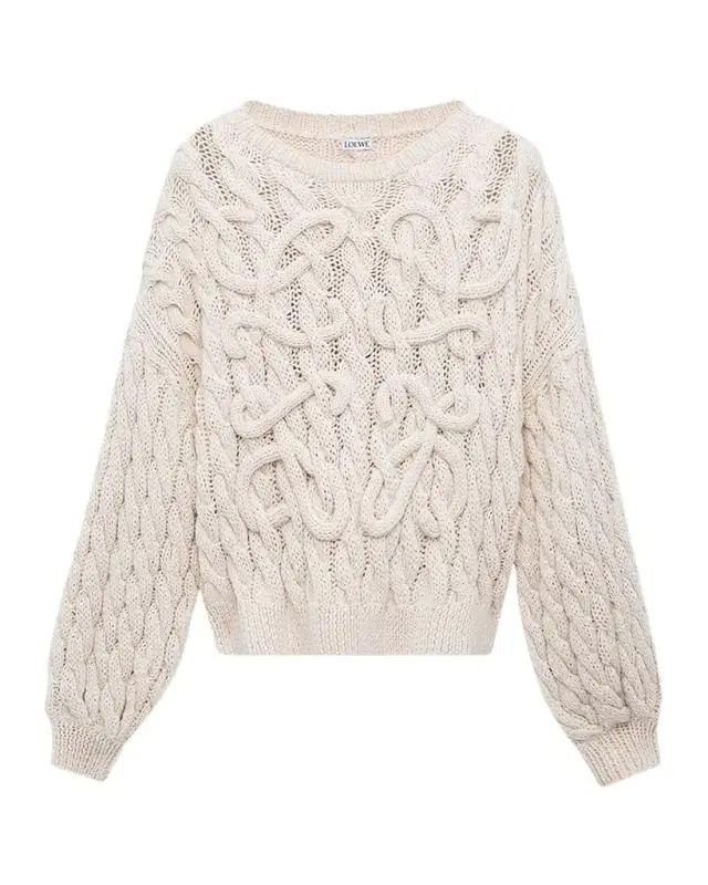 x Paula 's Ibiza Anagram Cable-Knit Sweater