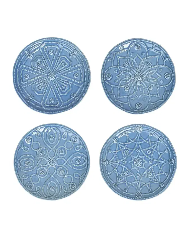 Juliska Jardins du Monde Assorted Side/Cocktail Plates, Set of 4