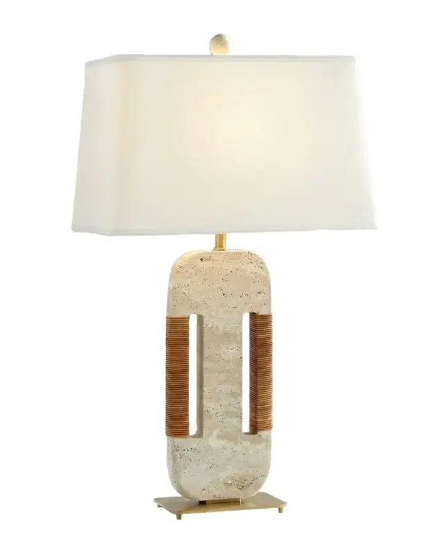 John-Richard Collection Tibur 31" Travertine Table Lamp