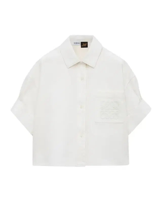 x Paula's Ibiza Short-Sleeve Denim Boxy Shirt