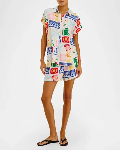 Rails Farrah Printed Linen Top | Thumbnail 2