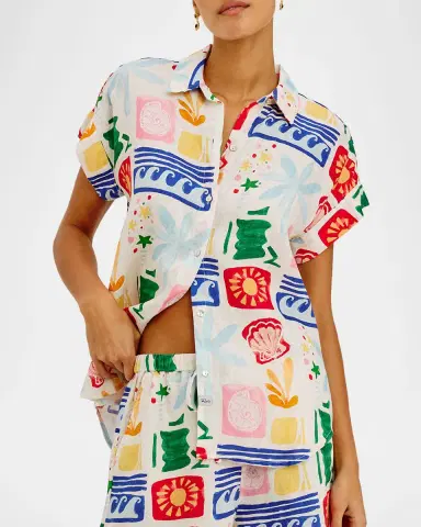 Rails Farrah Printed Linen Top | Thumbnail 4