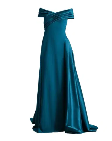 Tadashi Shoji Off-Shoulder Draped Crepe Gown | Thumbnail 1 Tadashi Shoji Off-Shoulder Draped Crepe Gown | Thumbnail 1